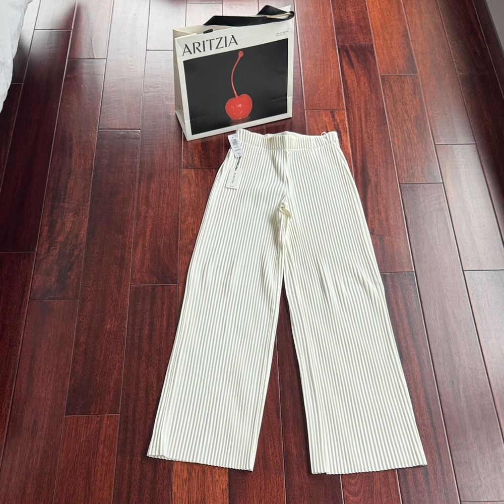 Aritzia Black and White Striped Trousers